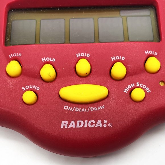 Vtg Red 1999 Radica Handheld Color Poker Electronic Battery Operated Game-Works - Picture 2 of 4